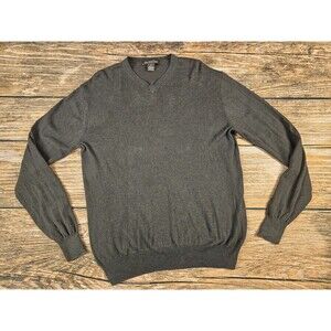 Chatnam Road Mens S Cotton Cashmere Blend V-Neck Pullover Knit Brown Sweater